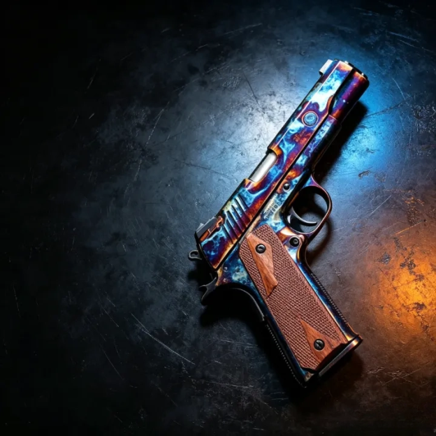 1911 Style Colored Titanium Craftsmanship Custom-Made Pneumatic Pistol - TOY
