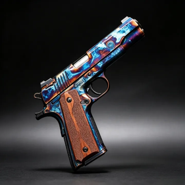 1911 Style Colored Titanium Craftsmanship Custom-Made Pneumatic Pistol - TOY