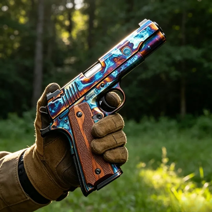 1911 Style Colored Titanium Craftsmanship Custom-Made Pneumatic Pistol - TOY