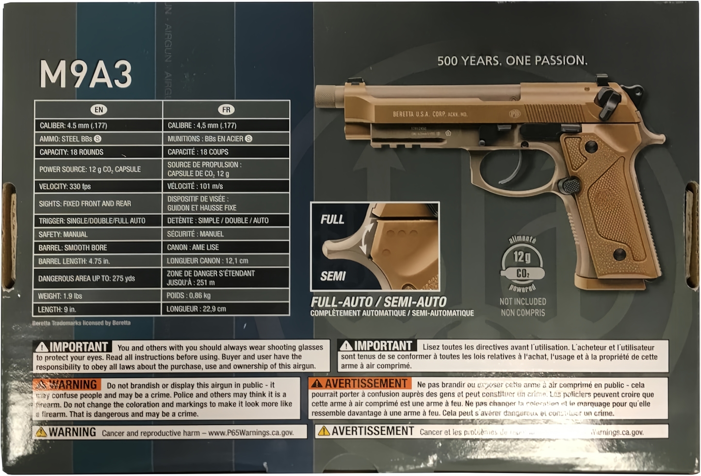Heatfront M9A3 Blowback Full-Auto Air Pistol Toy Gun