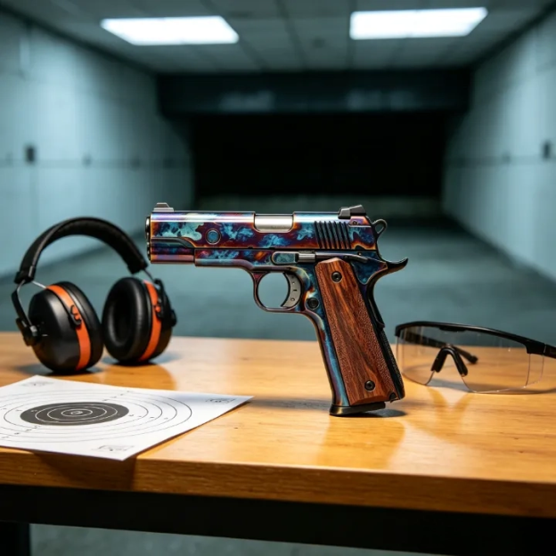 1911 Style Colored Titanium Craftsmanship Custom-Made Pneumatic Pistol - TOY