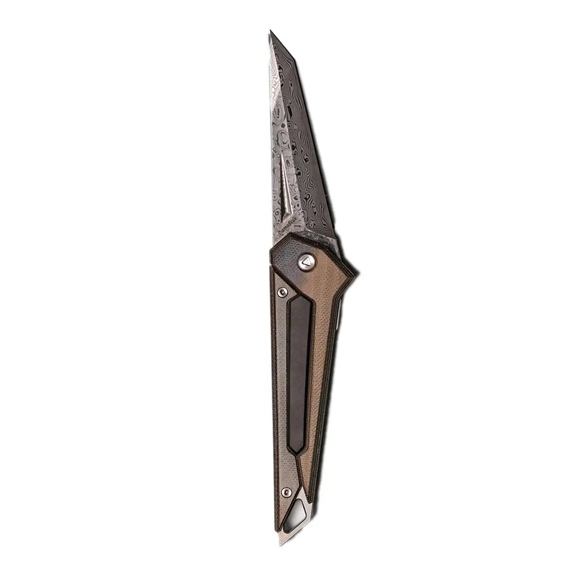 Damascus  - G10 Amber Black Scales