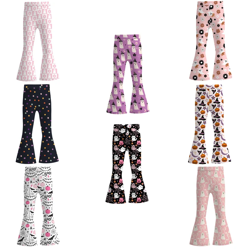 Girls' Halloween Eight-Print Flare Bell Pants