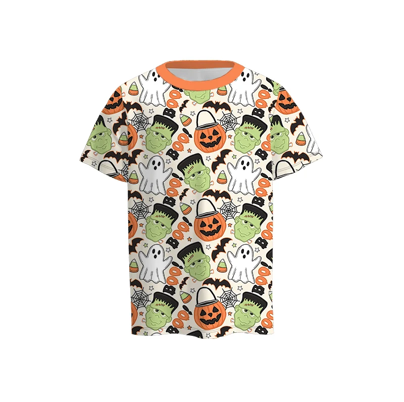 Boys' Halloween Four-Print Short-Sleeve Stretch Top