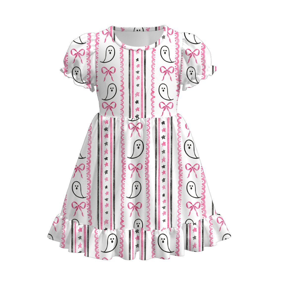 Girls' Halloween & Thanksgiving Cartoon Print Dress