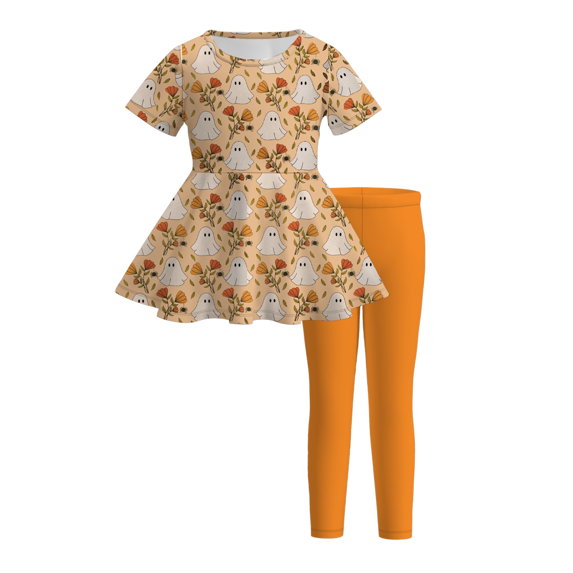 Girls' Halloween Print Tunic & Leggings Set