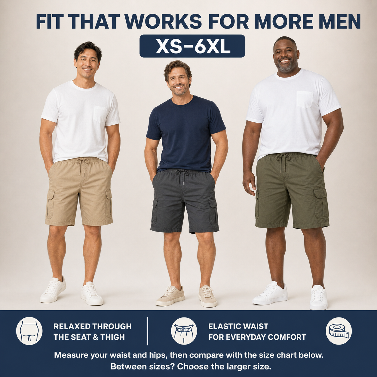 Men's Lightweight Utility Cargo Shorts – 8 Pack | XS–6XL