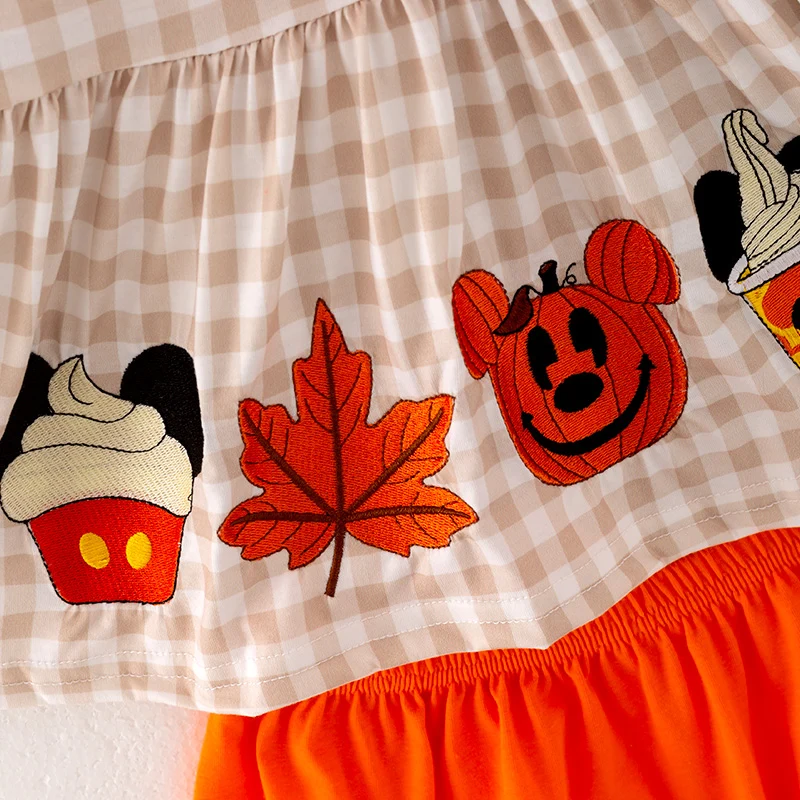 Baby Girls' Halloween Cartoon Embroidered Tunic & Bloomer Set