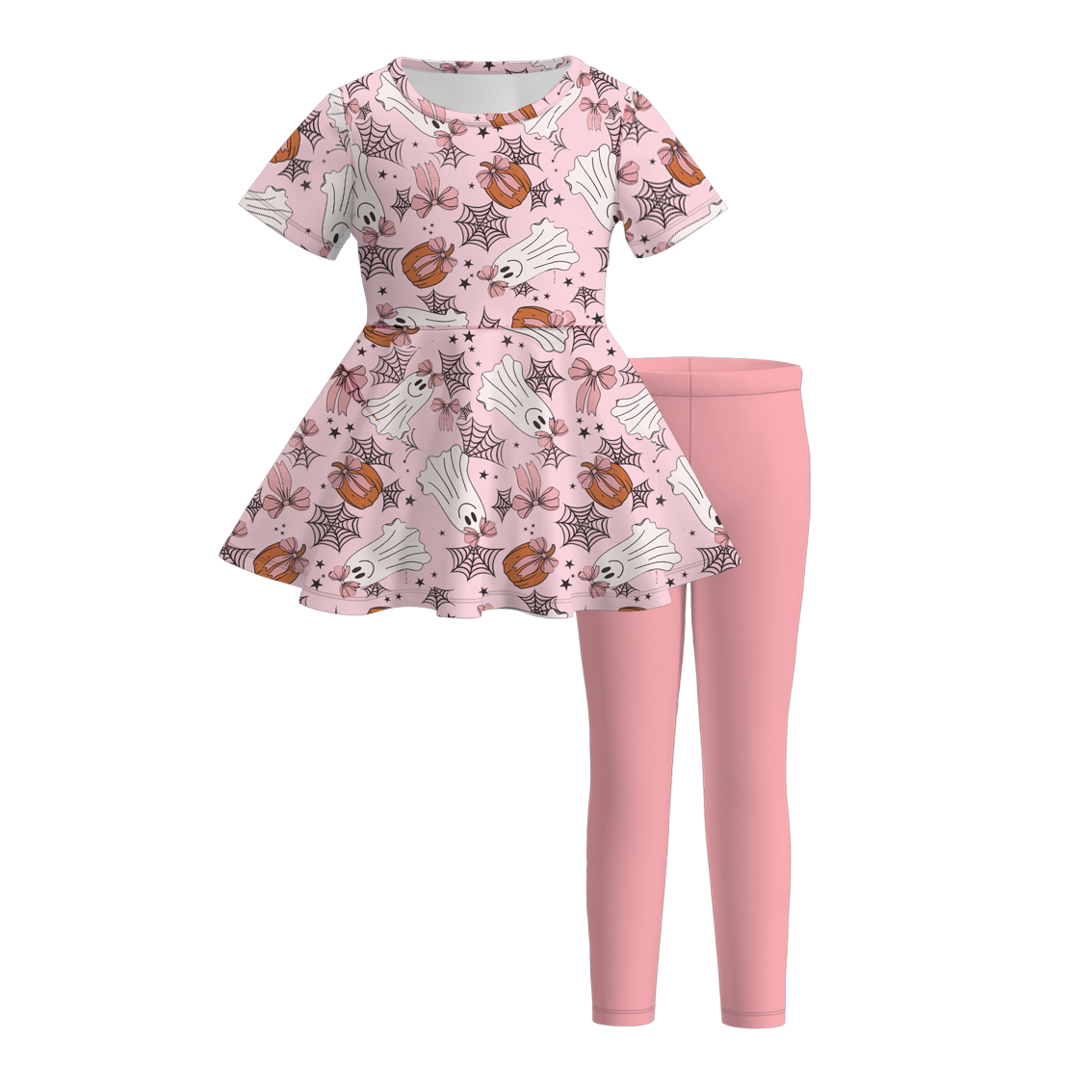 Girls' Halloween Print Tunic & Leggings Set