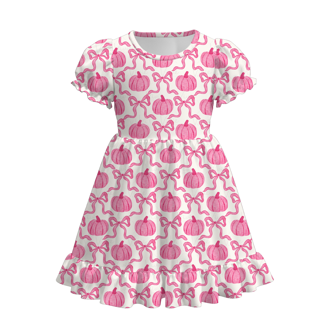 Girls' Halloween & Thanksgiving Cartoon Print Dress