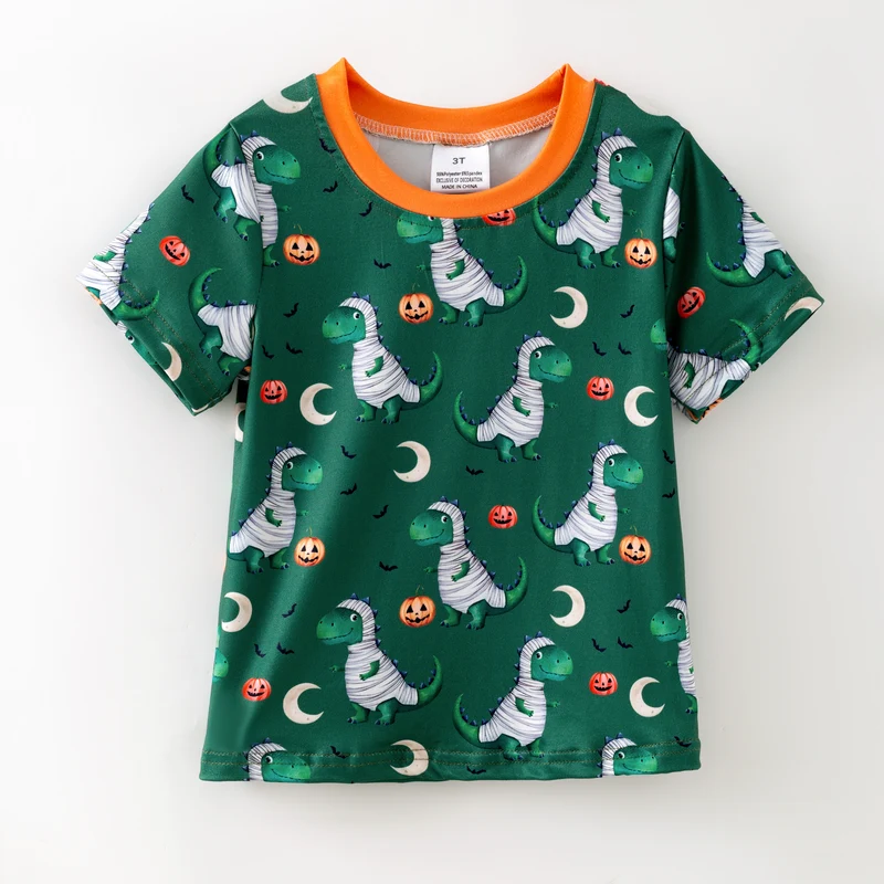 Boys' Halloween Four-Print Short-Sleeve Stretch Top