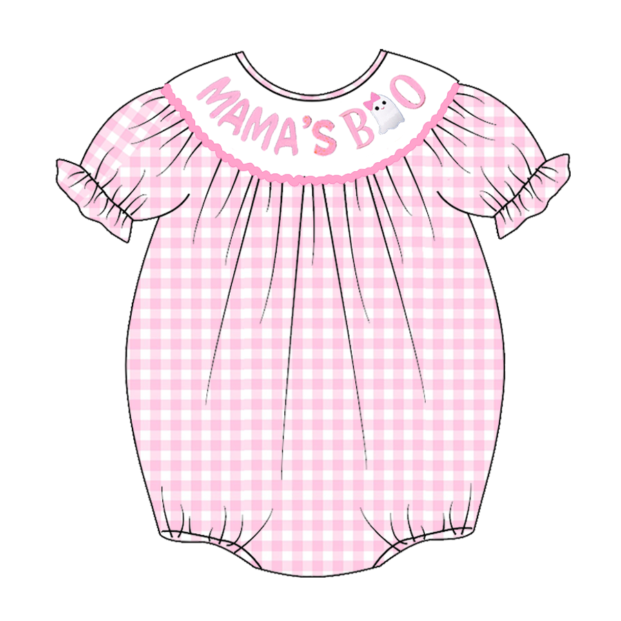 Baby Girls' Halloween Embroidered Smocked Bubble Romper