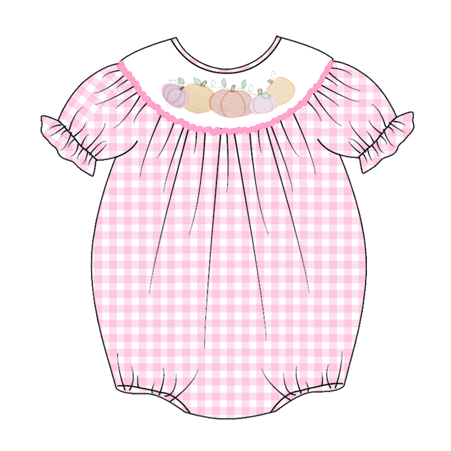 Baby Girls' Halloween Embroidered Smocked Bubble Romper