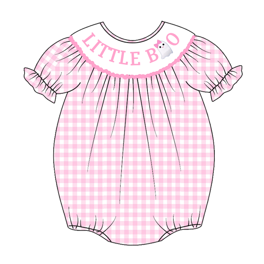 Baby Girls' Halloween Embroidered Smocked Bubble Romper