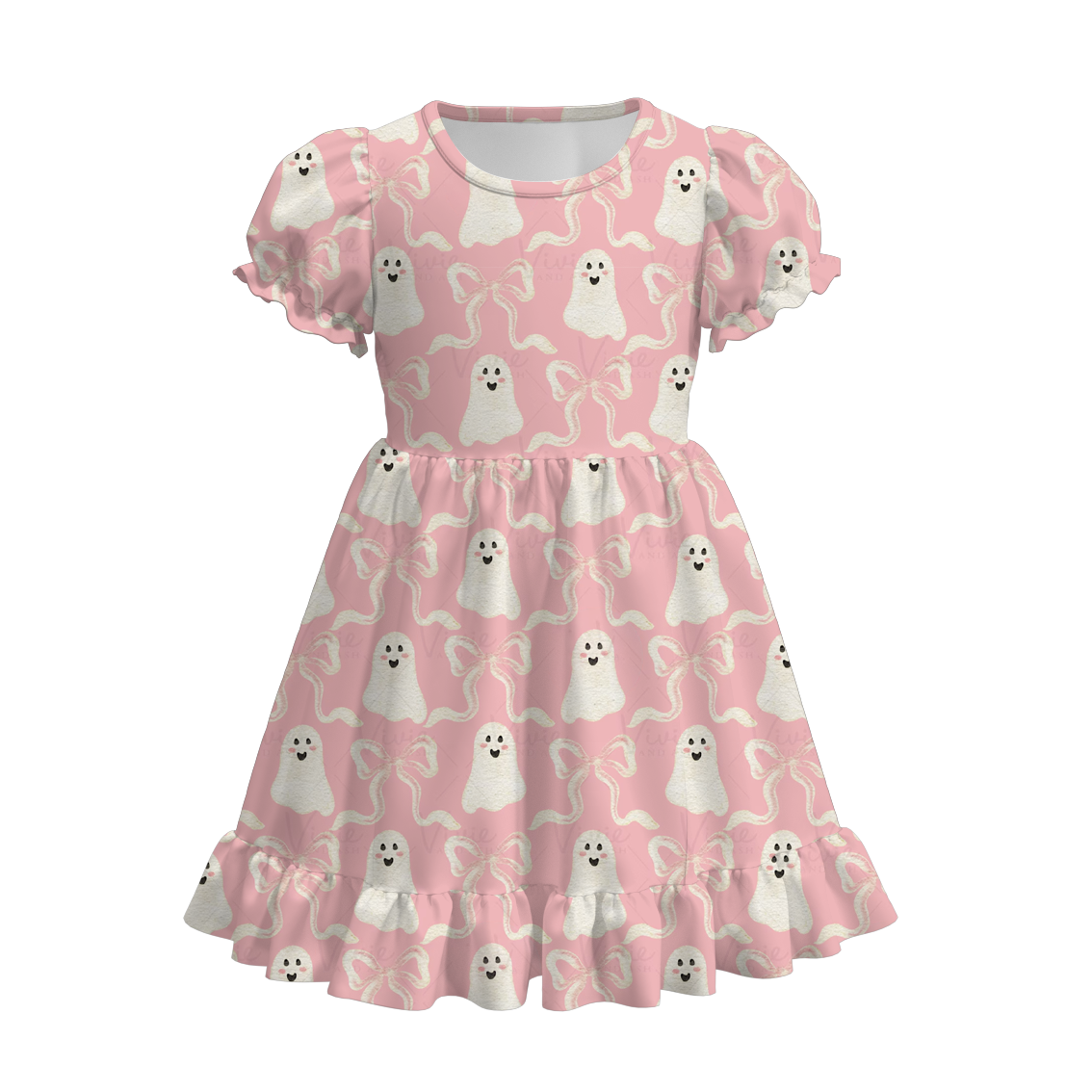Girls' Halloween & Thanksgiving Cartoon Print Dress
