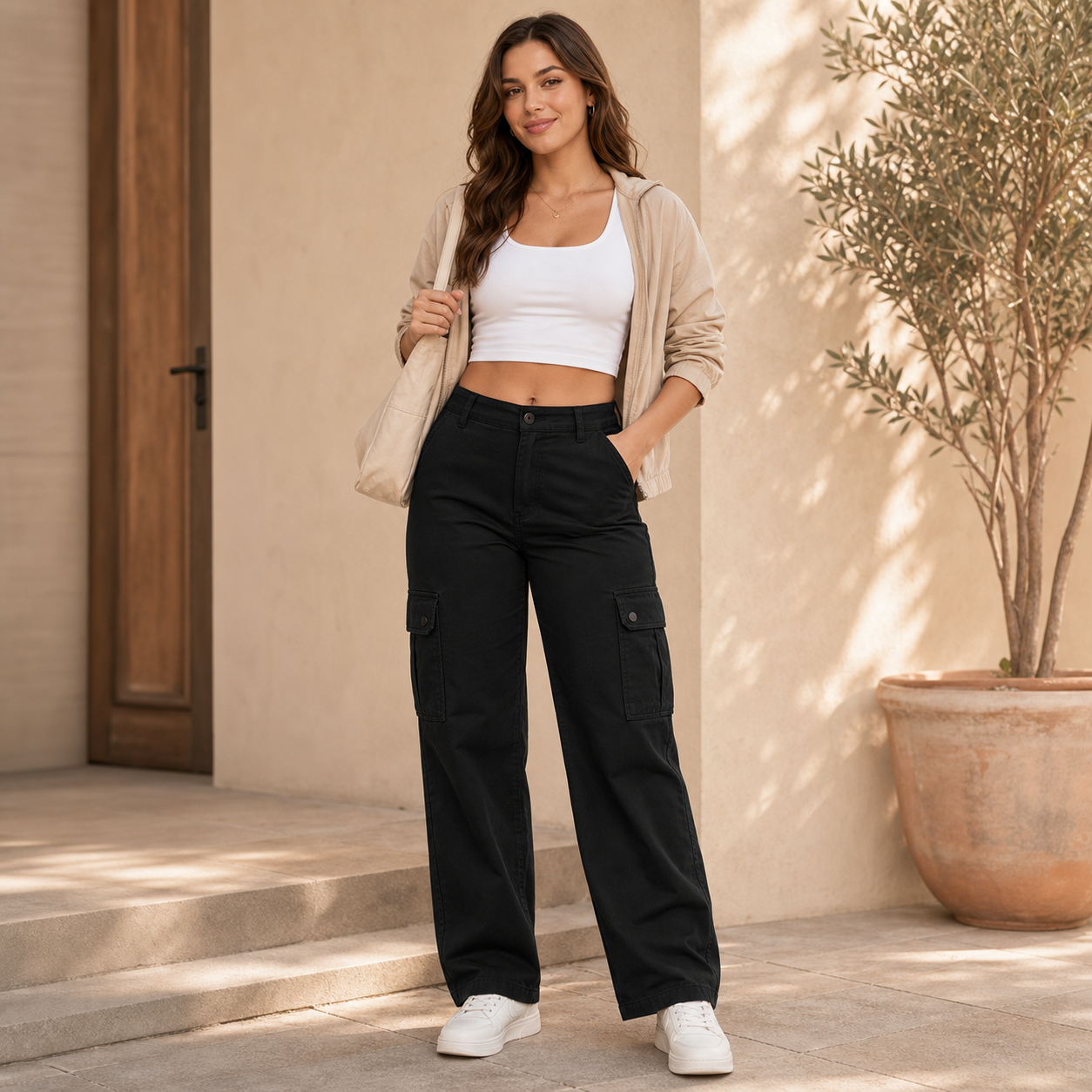 High Waist Loose Cargo Pants