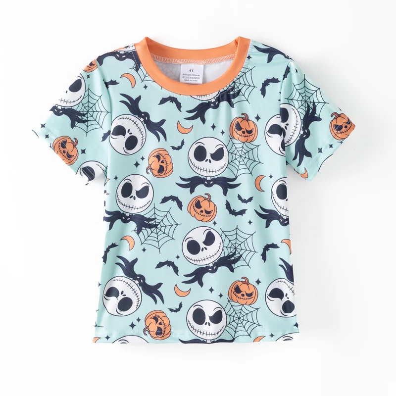 Boys' Halloween Four-Print Short-Sleeve Stretch Top