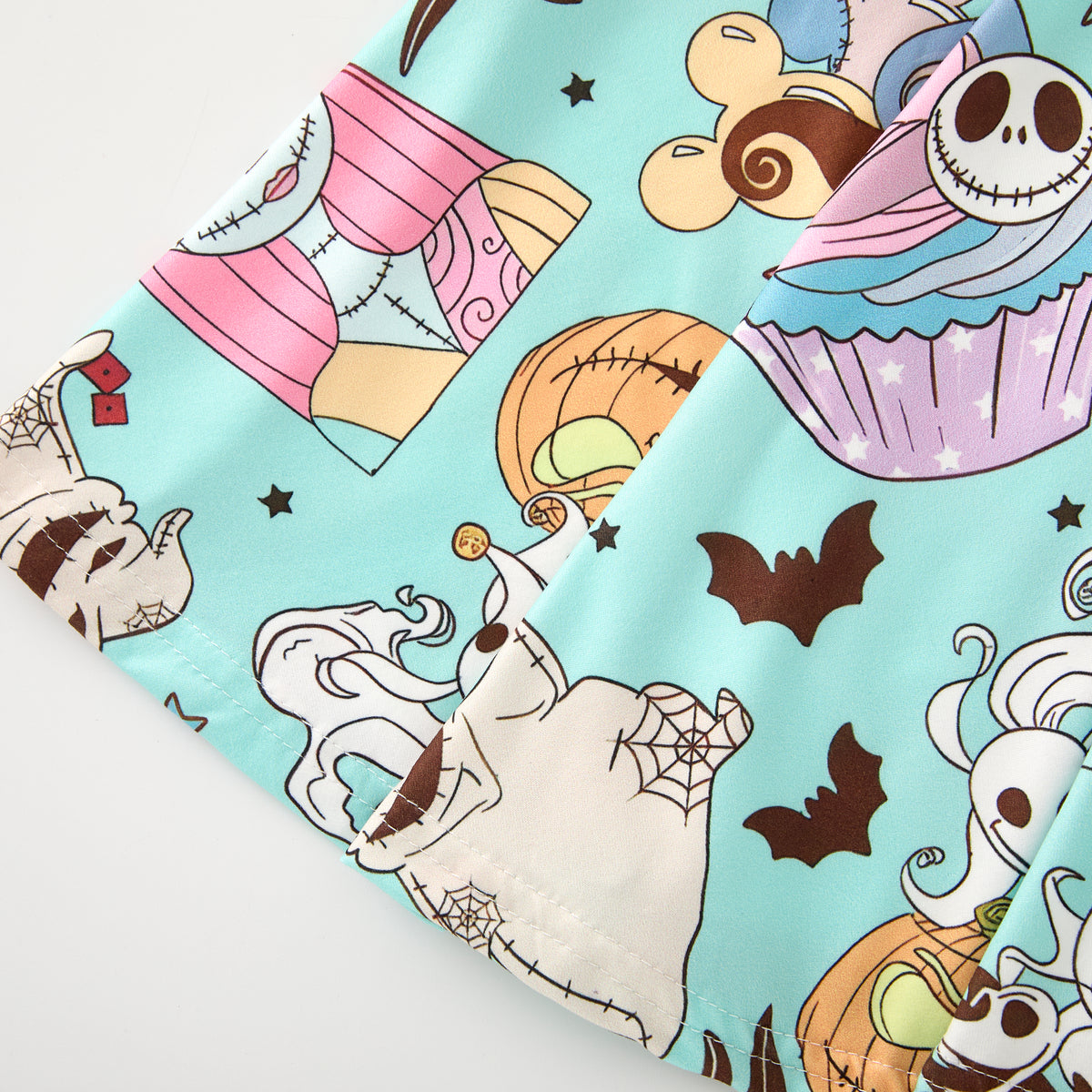 Girls' Halloween Cartoon Print Twirl Dress