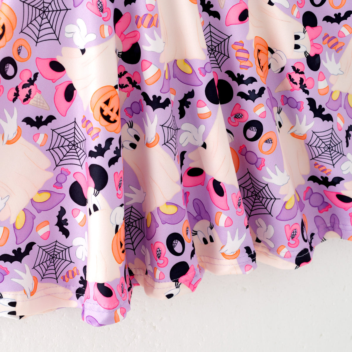 Girls' Halloween Cartoon Print Twirl Dress