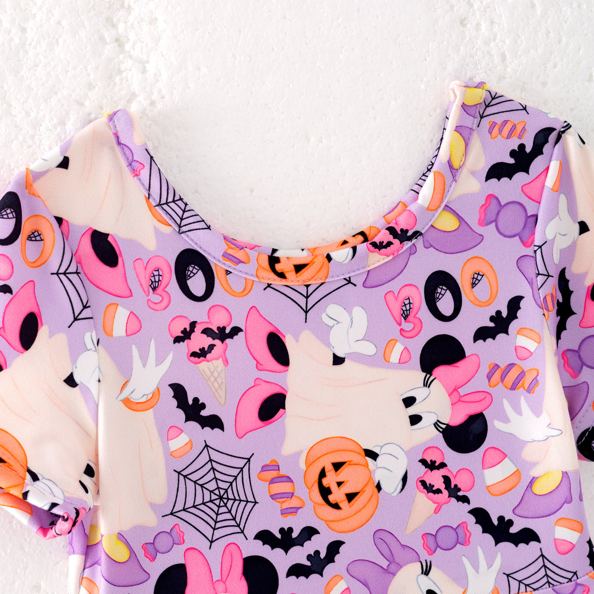 Girls' Halloween Cartoon Print Twirl Dress