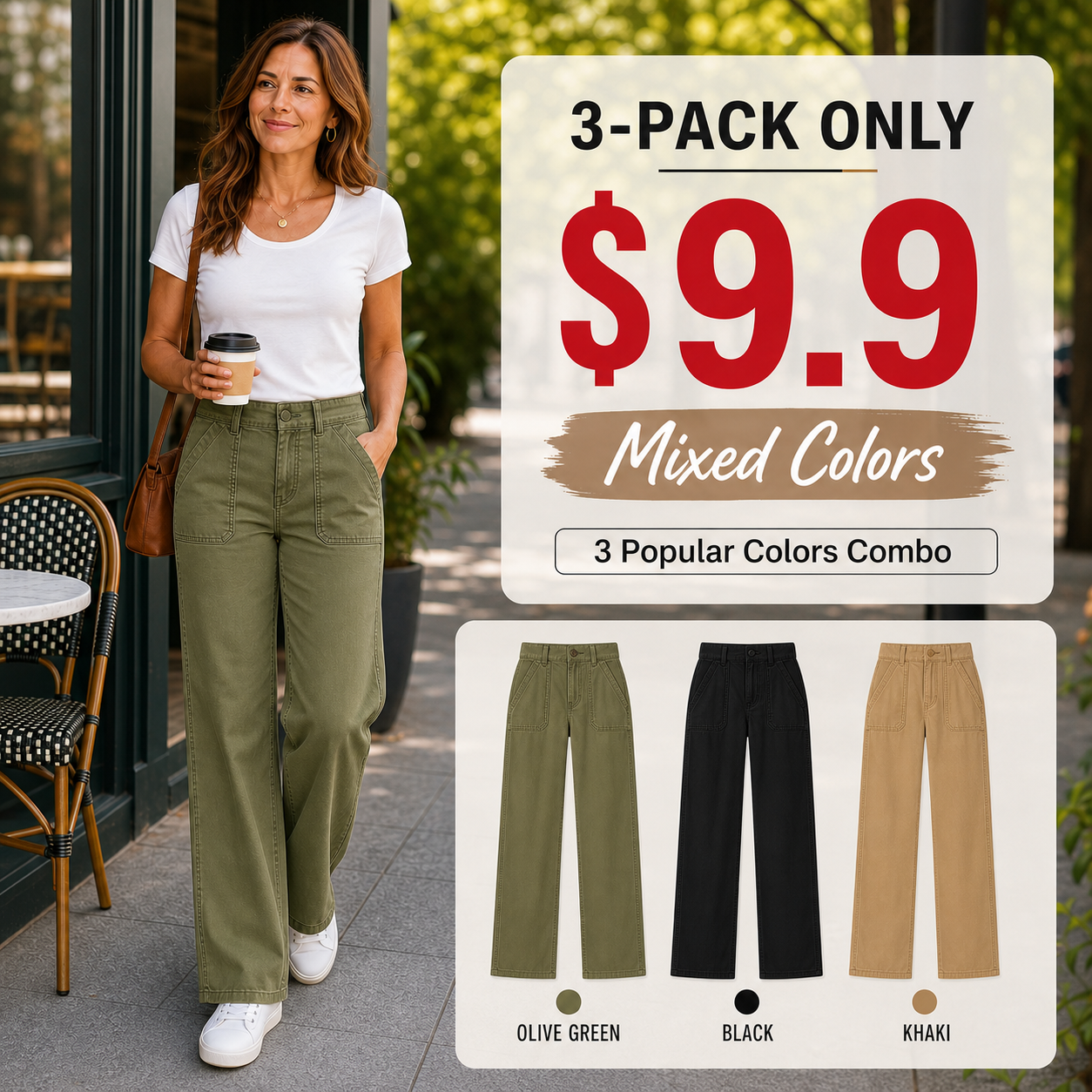 ⚡FINAL SALE⚡- Women's High Stretch Mid Rise Straight Pants