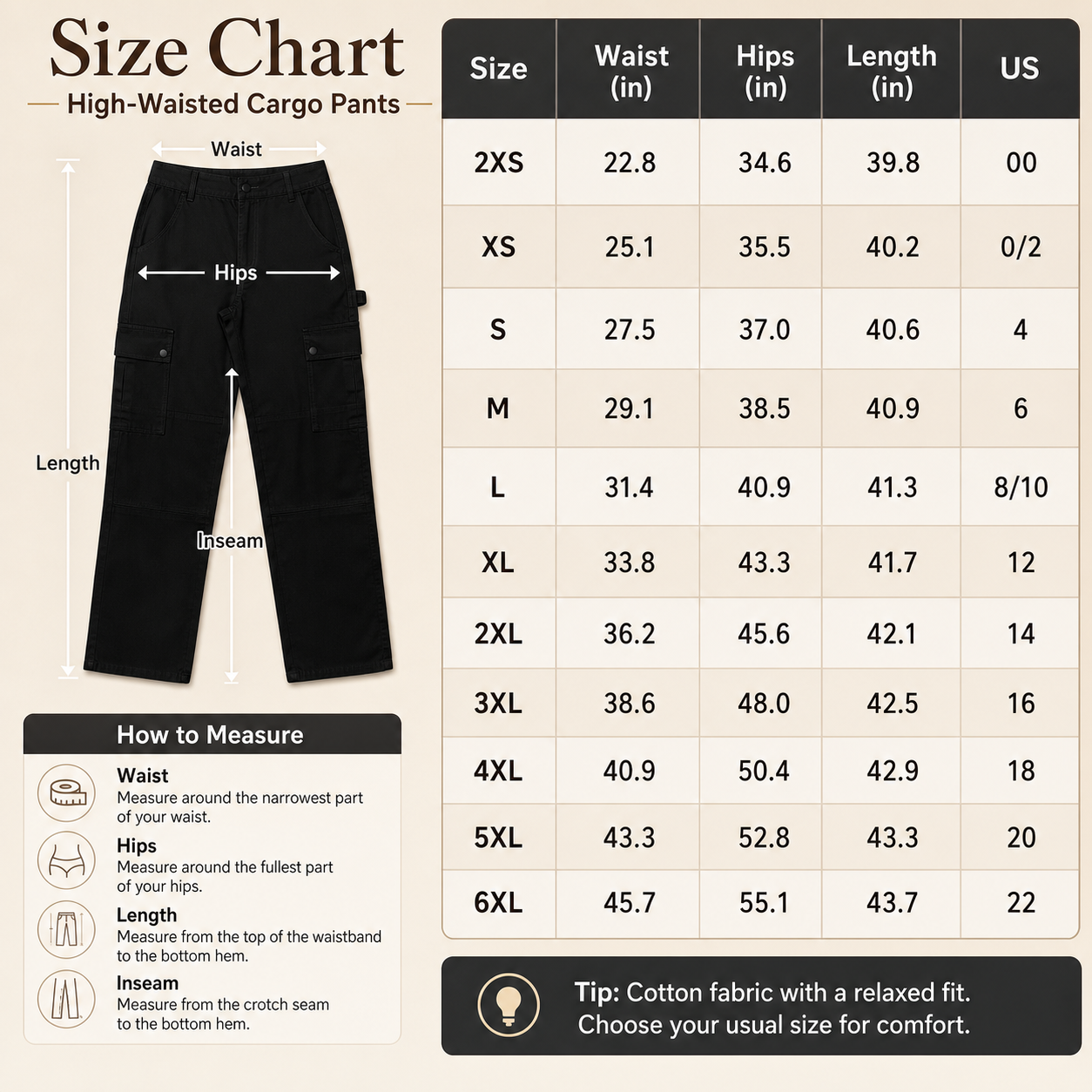 High Waist Loose Cargo Pants