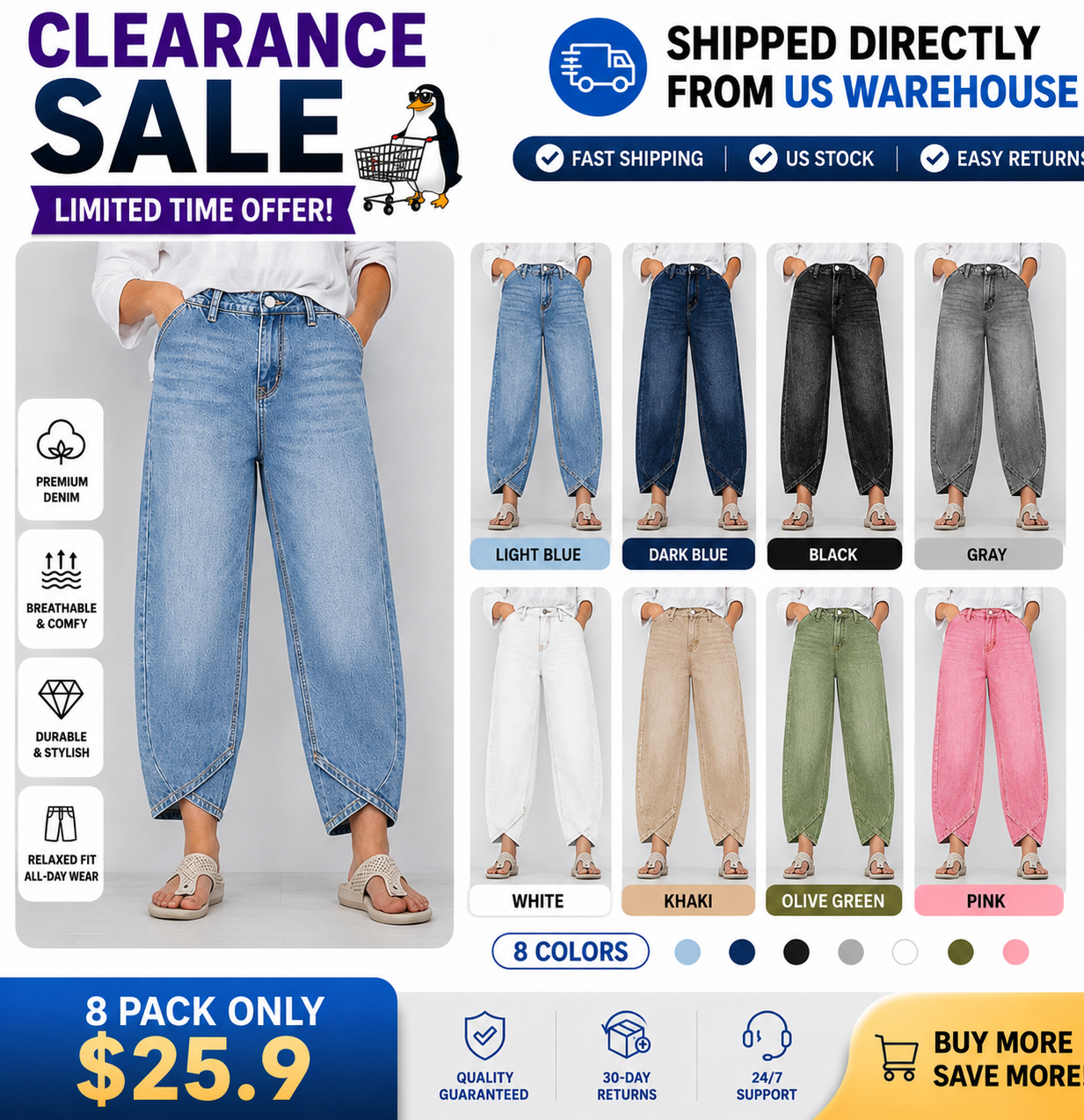 🔥Wash Tulip Hem High Rise Straight Leg Crop Jeans