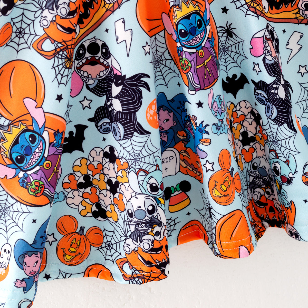 Girls' Halloween Cartoon Print Twirl Dress