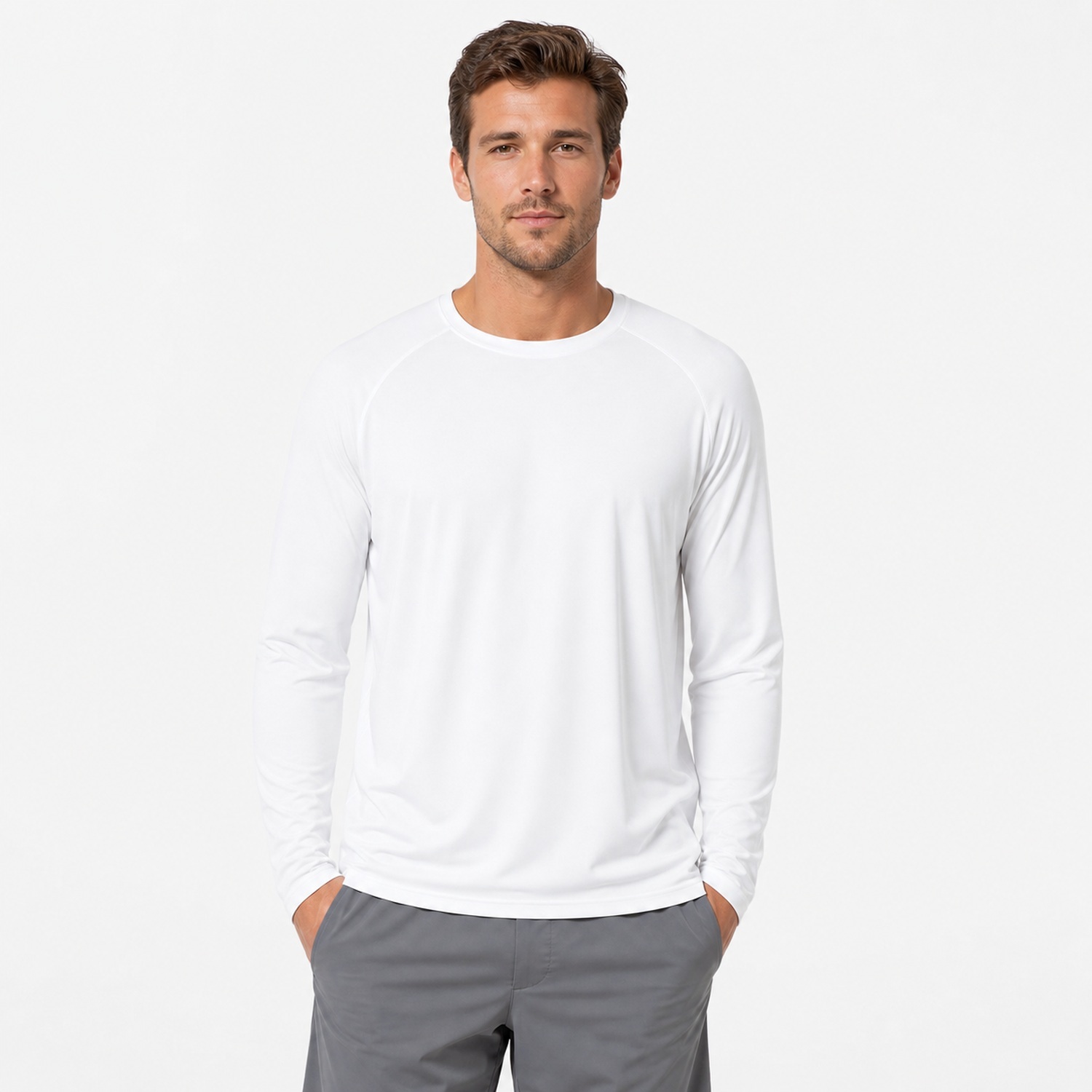 Men's UPF-Style Lightweight Long Sleeve Shirts - 8 Pack