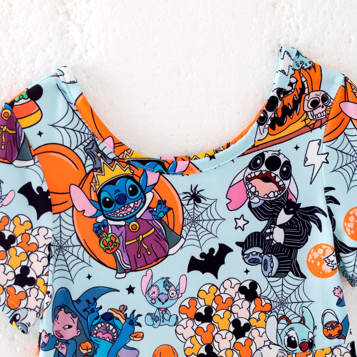Girls' Halloween Cartoon Print Twirl Dress