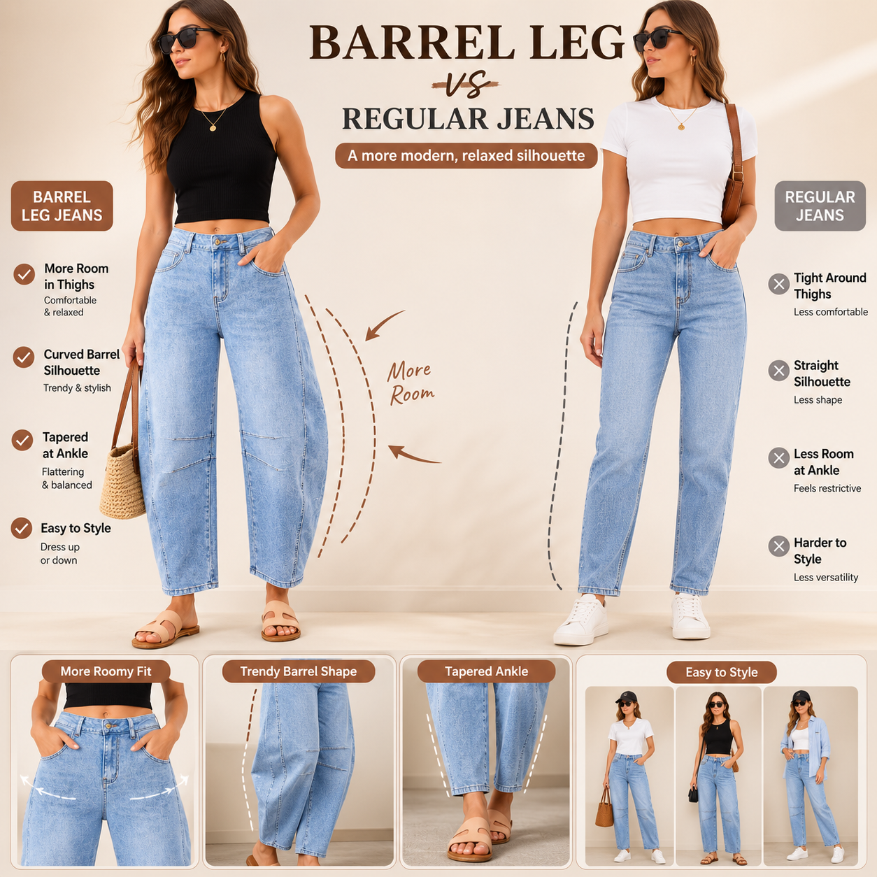 Women's High-Waist Barrel Jeans