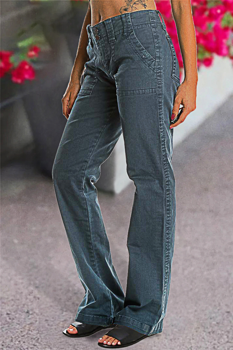 ⚡Last stock⚡- Double Button Mid Waist Straight Leg Pants (1/2)