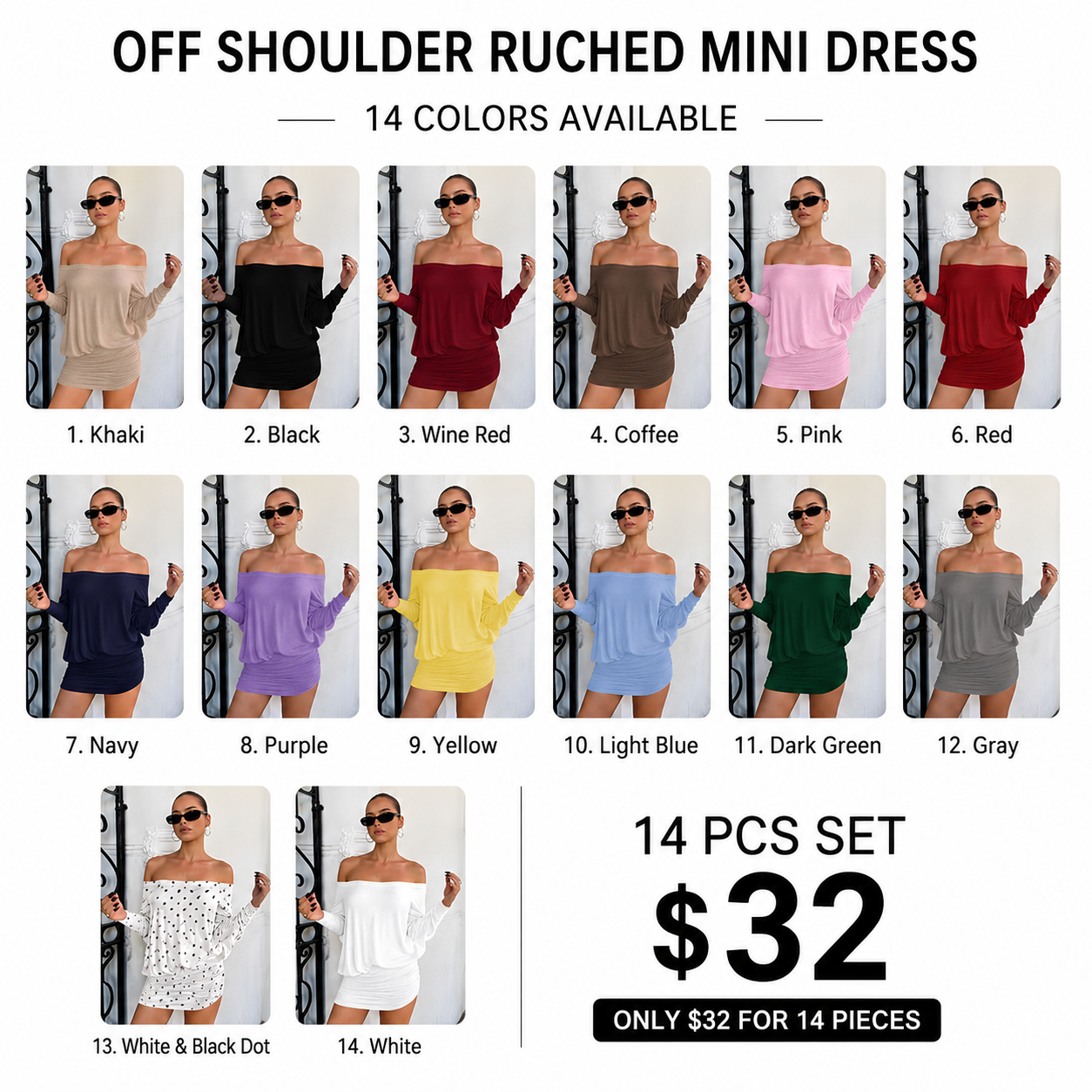 Women's Fashion Sheer Pleated Casual Party Dress — Spring/Autumn Style, Off-Shoulder, Long Sleeve, Slim-Fit Mini Dress