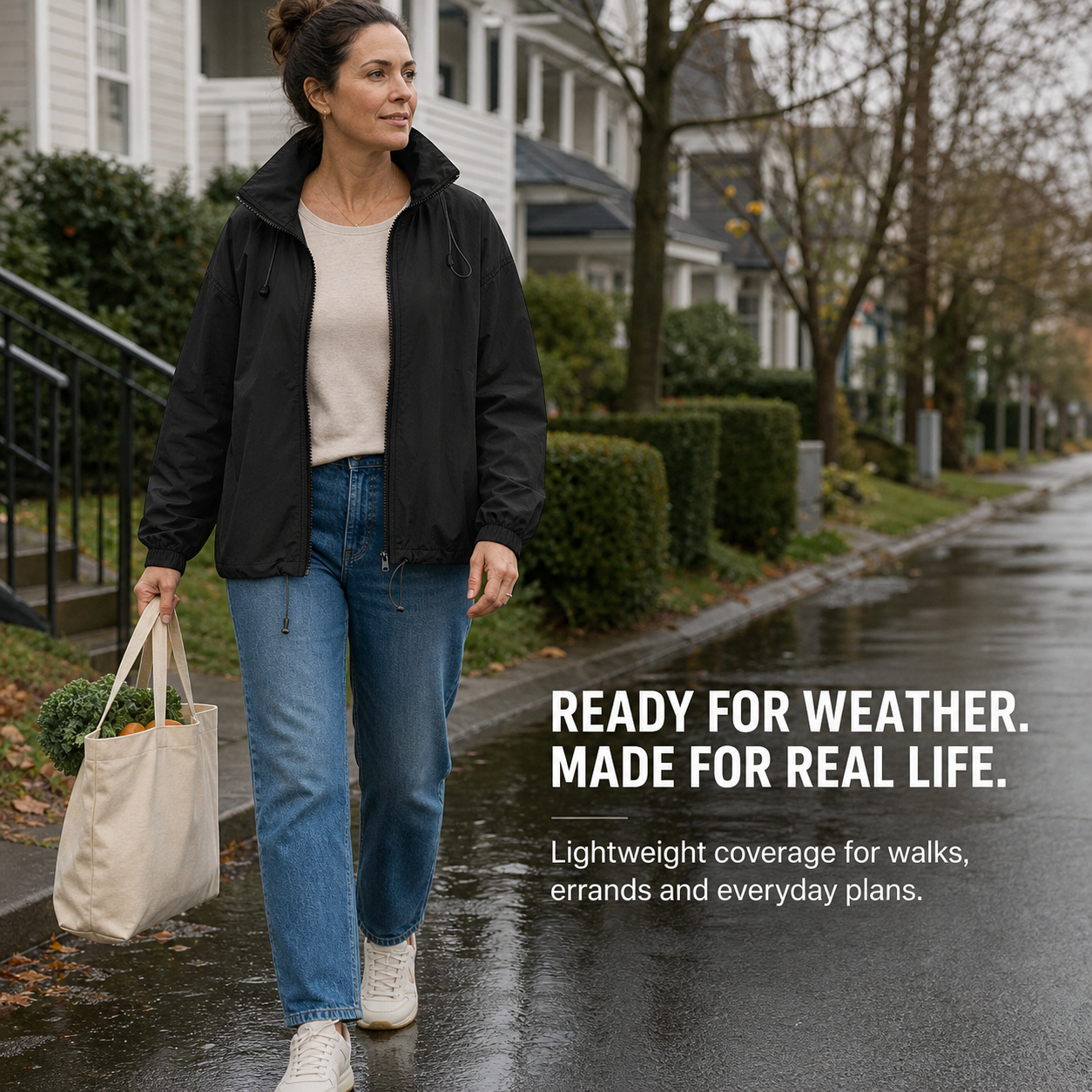 Women's Waterproof Lightweight Zip Up Jacket