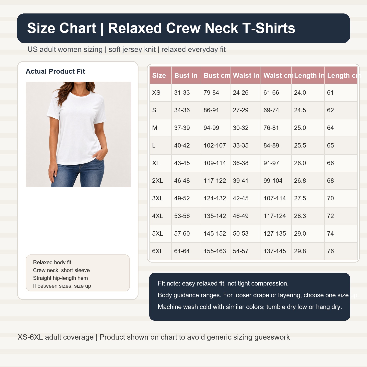 Women's Relaxed Crew Neck T-Shirts - 8 Pack