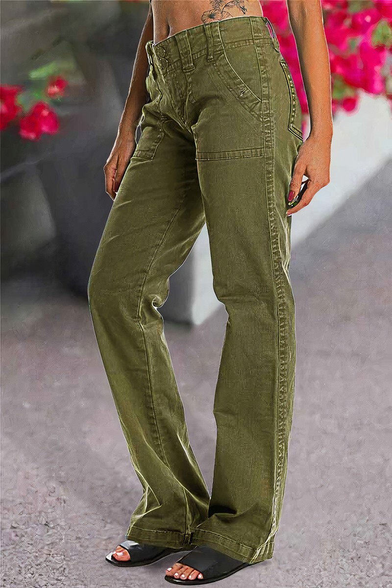 ⚡Last stock⚡- Double Button Mid Waist Straight Leg Pants (2/2)