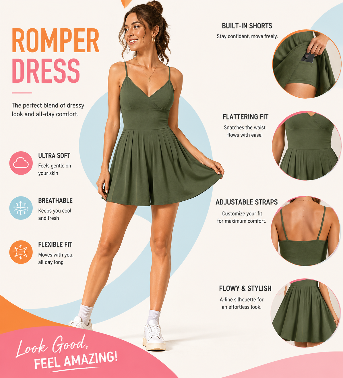 ⚡FINAL SALE⚡Women's Knitted Plain Backless Wrap Fitted Cami Romper