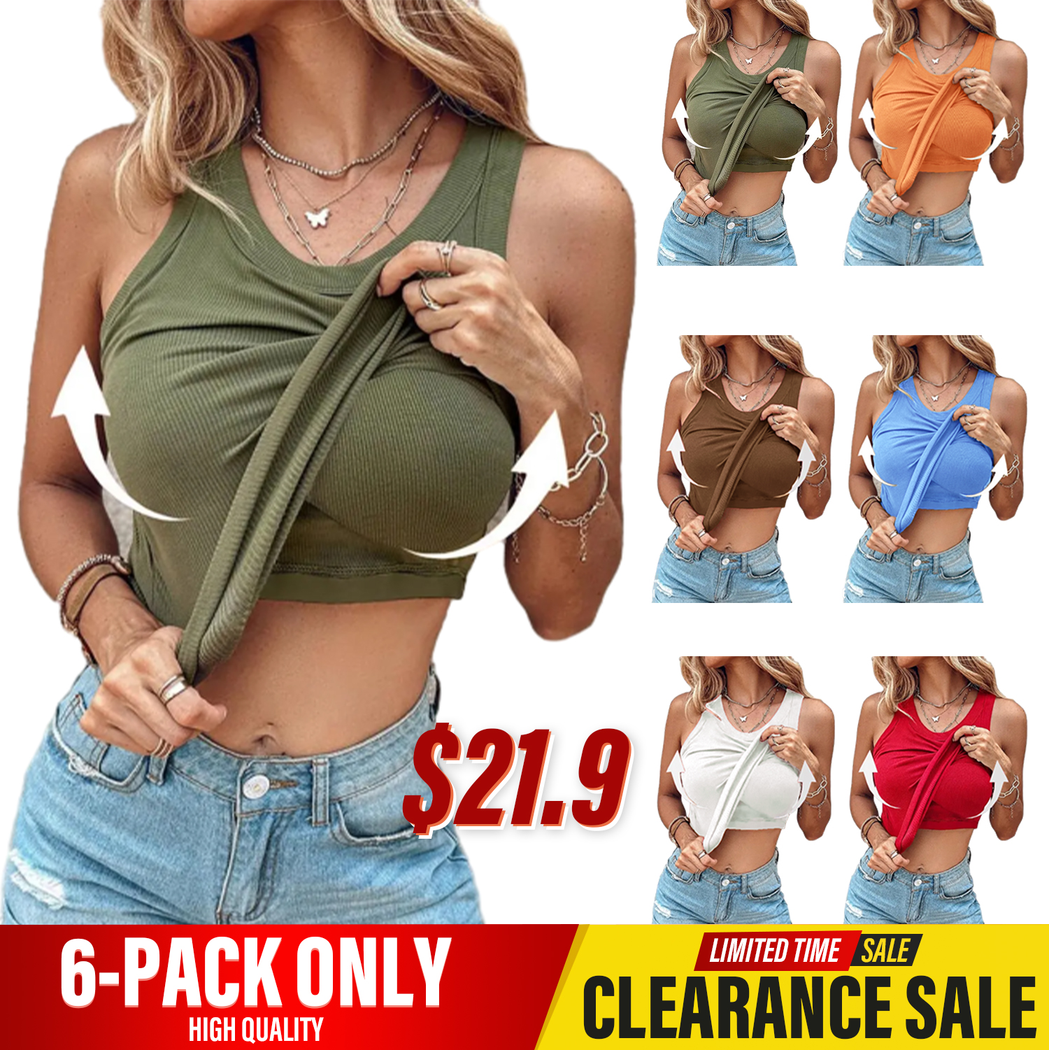 Women Going Out Built-in Bra Tank Top