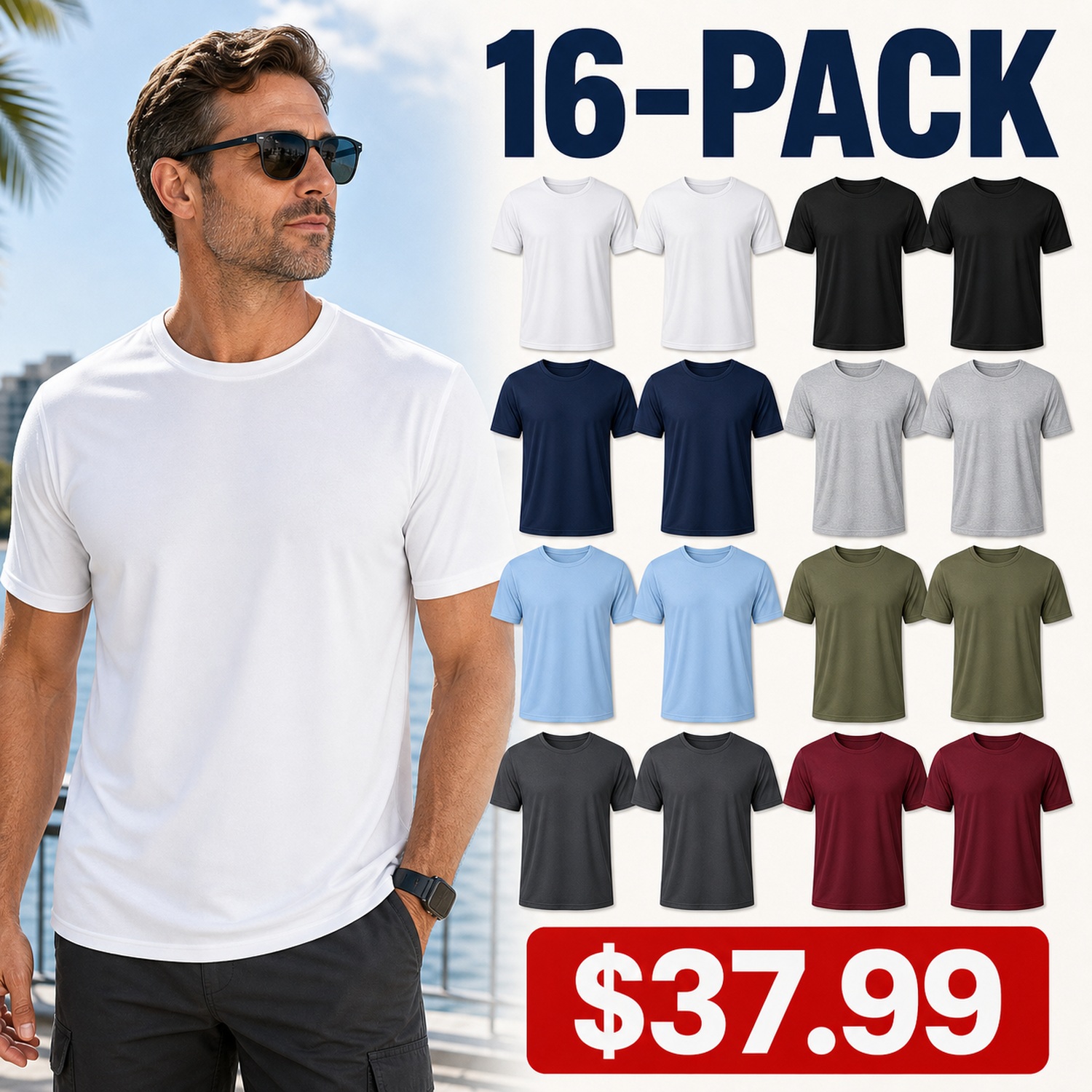 Men's Cooling Performance T-Shirts - 8 Pack