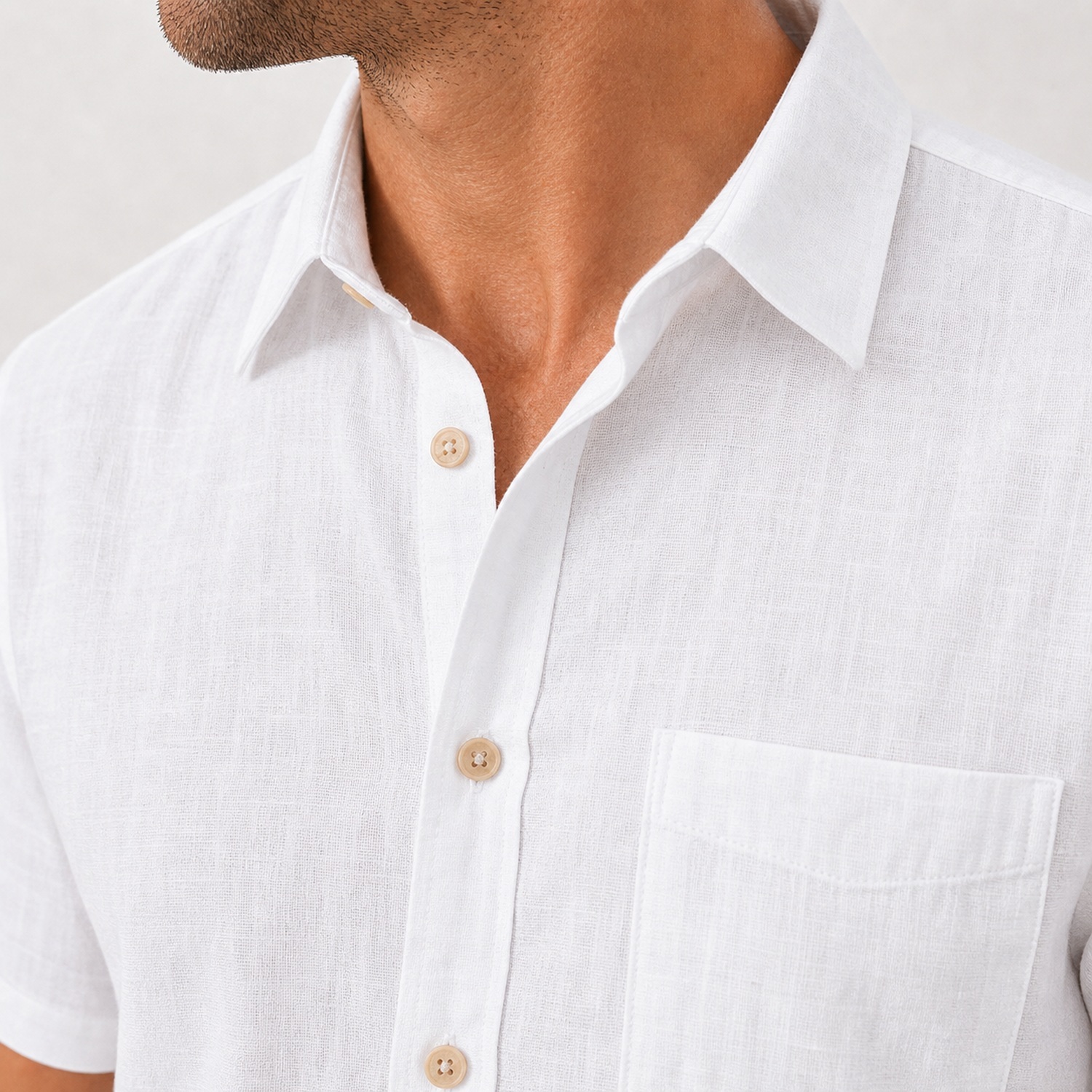 Men's Lightweight Linen-Blend Camp Shirts - 8 Pack
