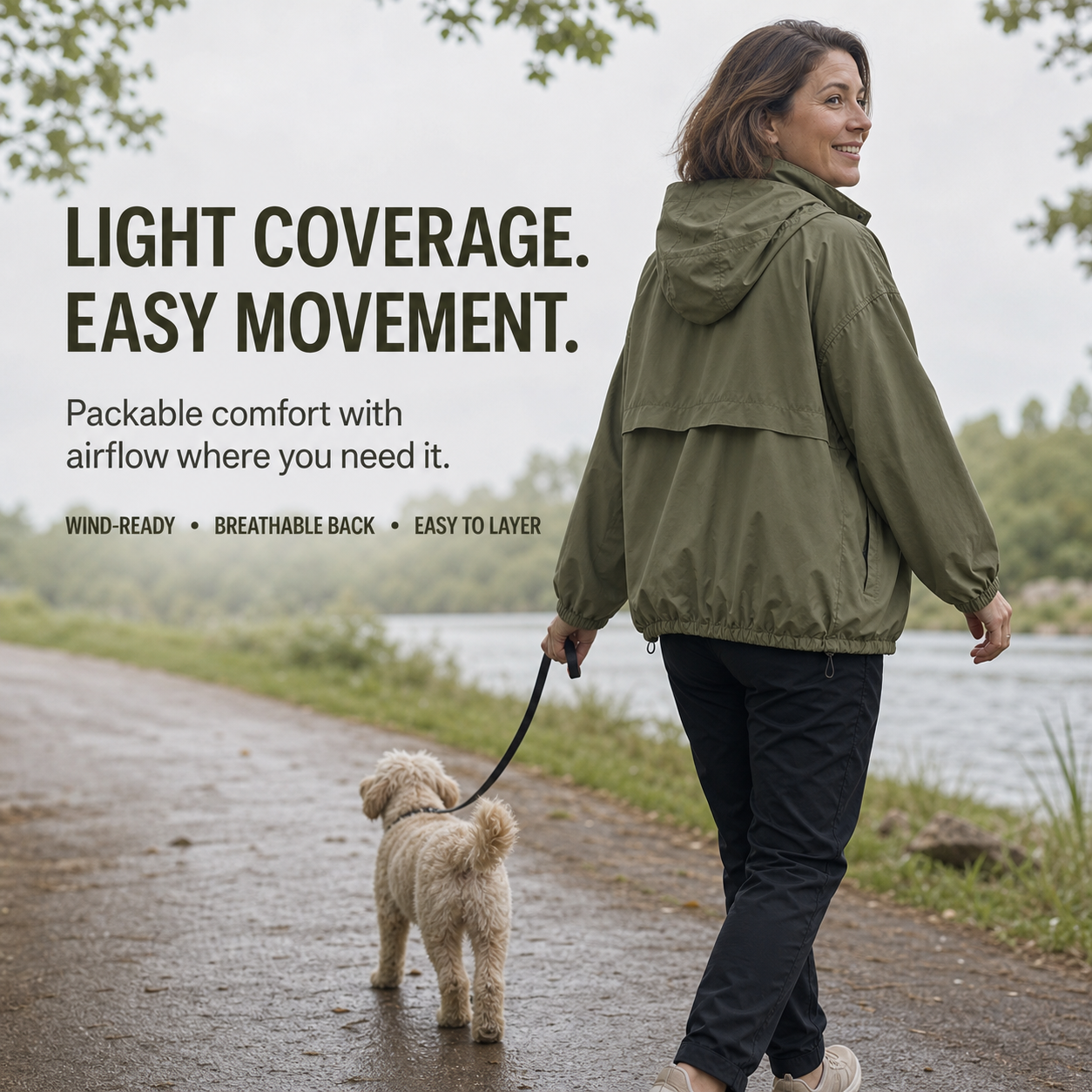Women's Waterproof Lightweight Zip Up Jacket