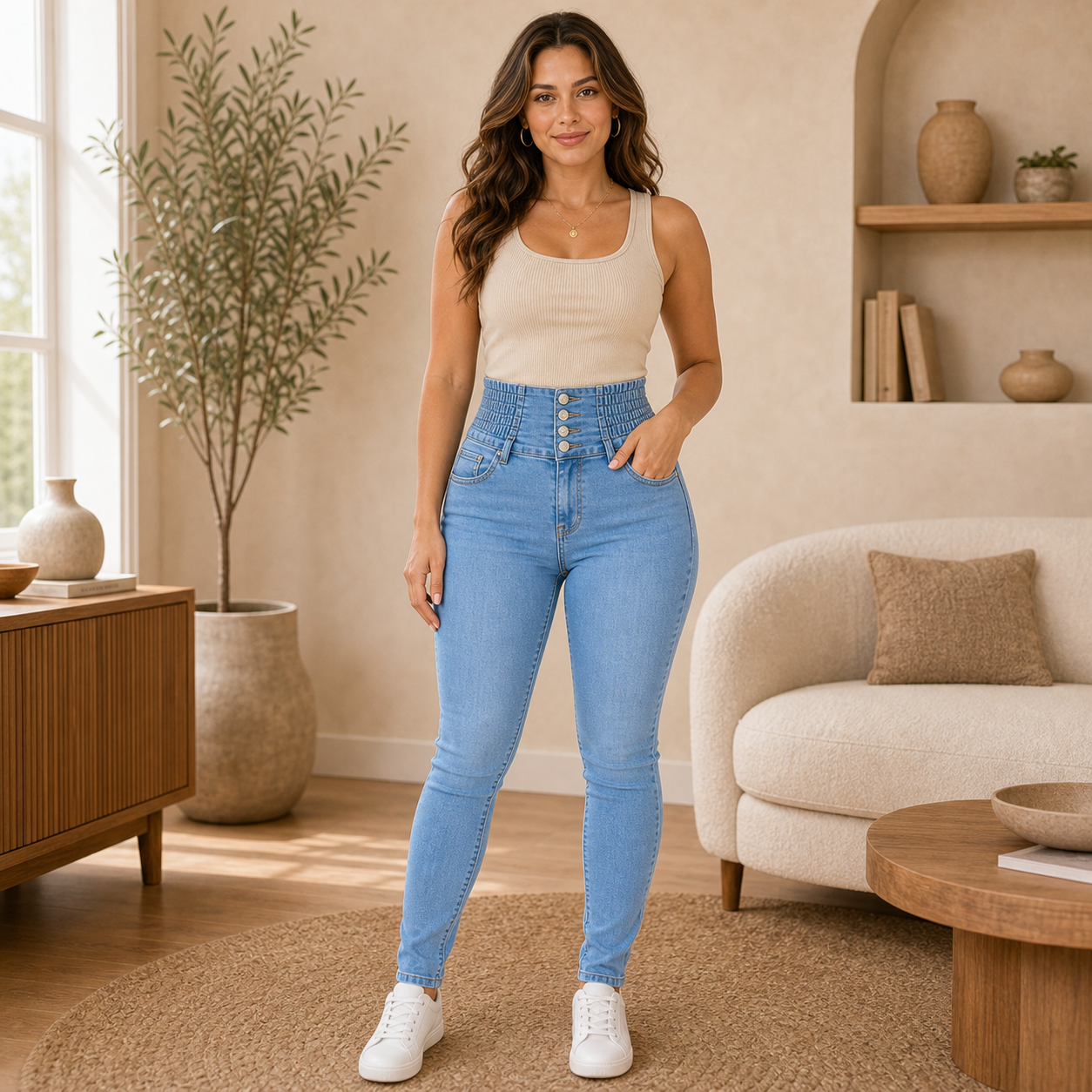 High Waist Butt Lifting Stretch Jeans