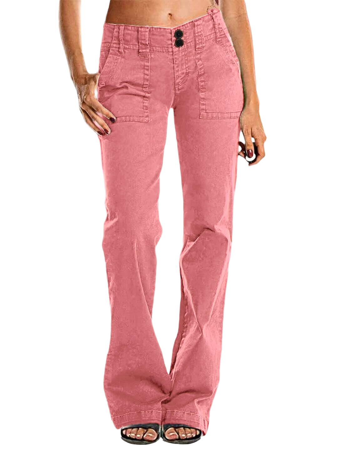 ⚡Last stock⚡- Double Button Mid Waist Straight Leg Pants (1/2)
