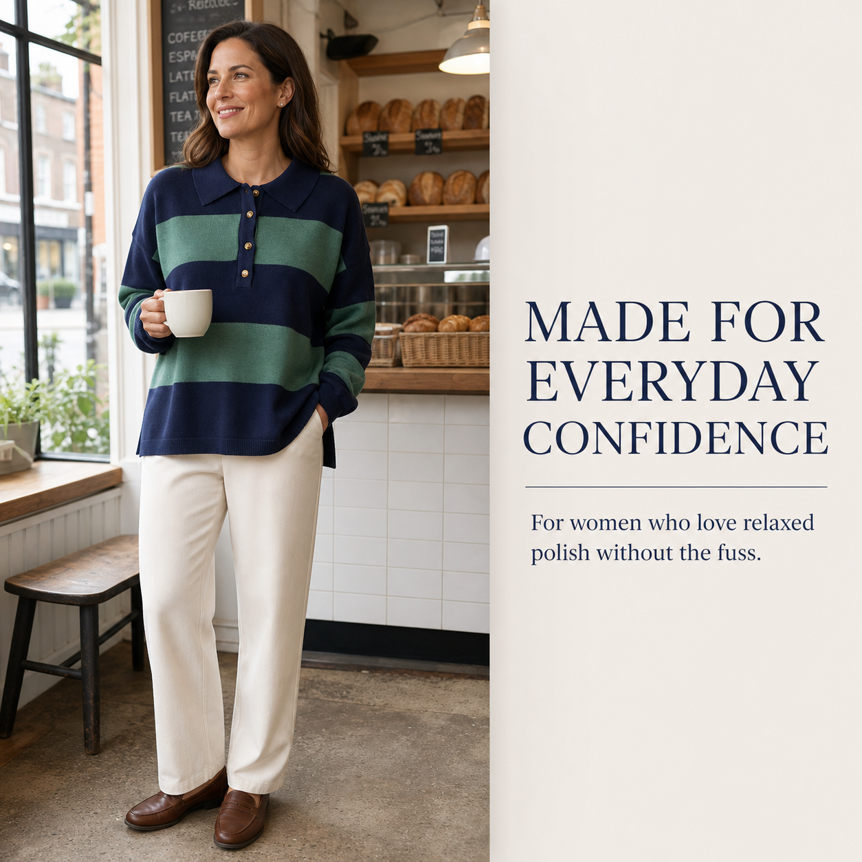 Polo Sweater for Women Striped Collared Sweaters Shirt