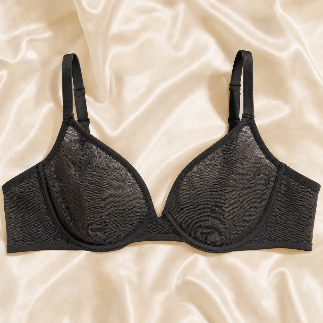 Sheer Mesh Unlined Underwire Bra