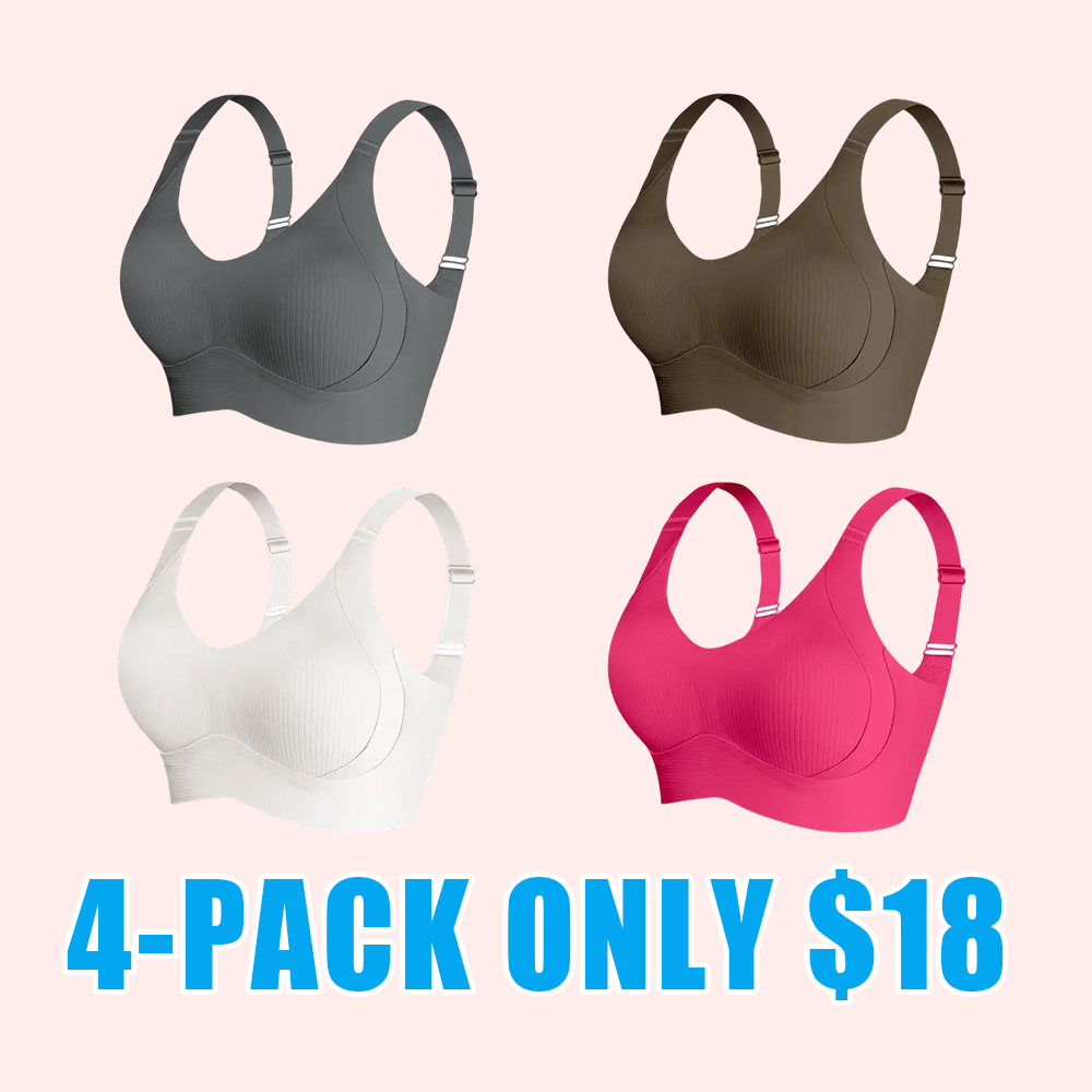 Women's Solid Wireless Bra, ComfortableBreathable Push Up Bra