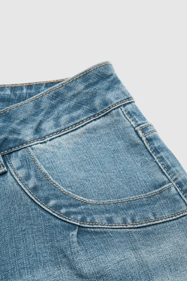Women's Mid-Rise Pleated Cropped Jeans — Stretchy, Slim-Fit, Comfortable & Versatile