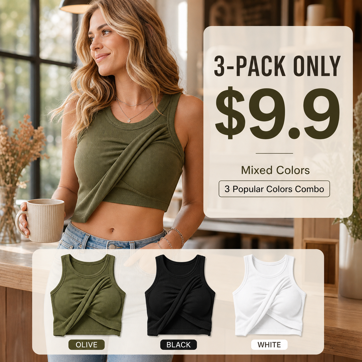 Women Going Out Built-in Bra Tank Top