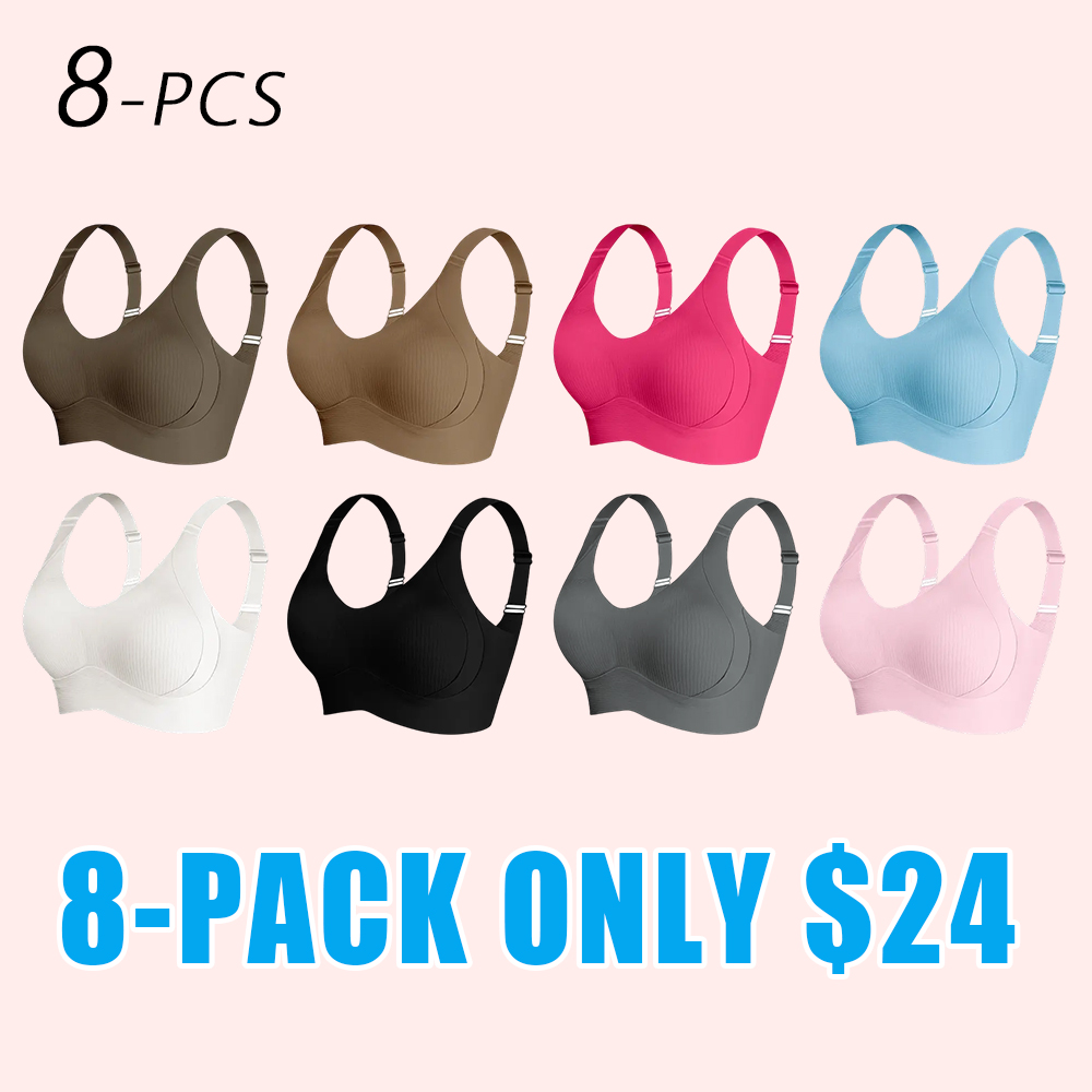 Women's Solid Wireless Bra, ComfortableBreathable Push Up Bra
