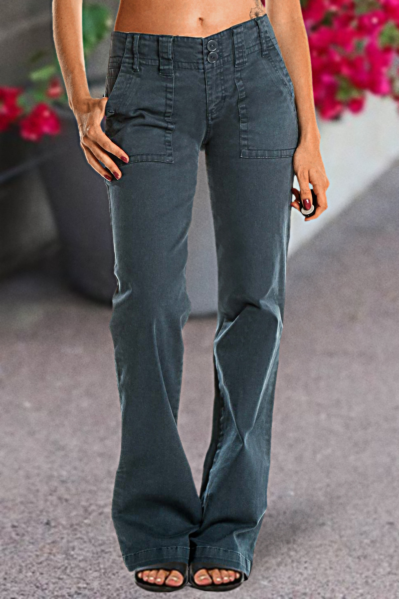 ⚡Last stock⚡- Double Button Mid Waist Straight Leg Pants (2/2)
